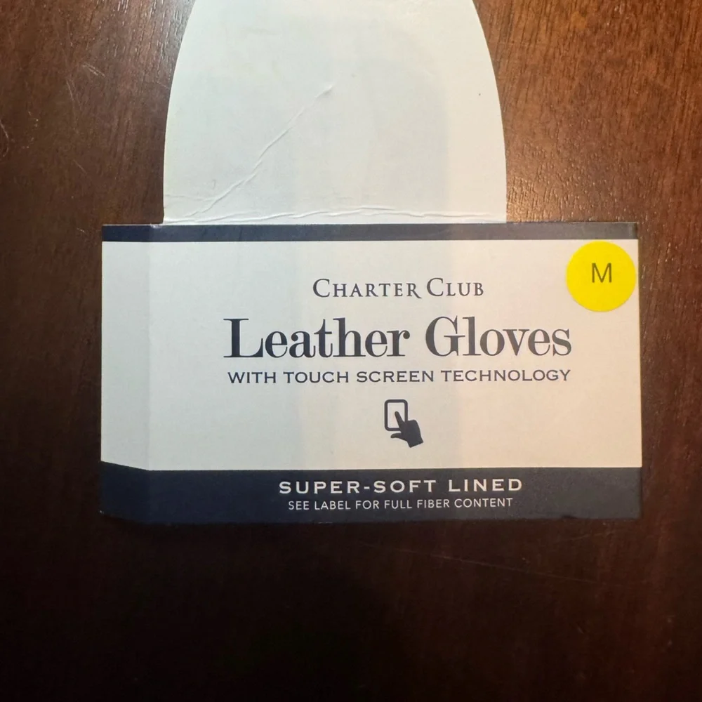 NWT Charter Club Women’s Genuine Leather Gloves Pearl Trim Gift‎ Soft Warm